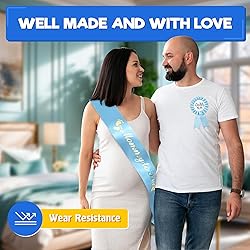 Baby Shower Sash for Mommy - Blue Glossy Satin with