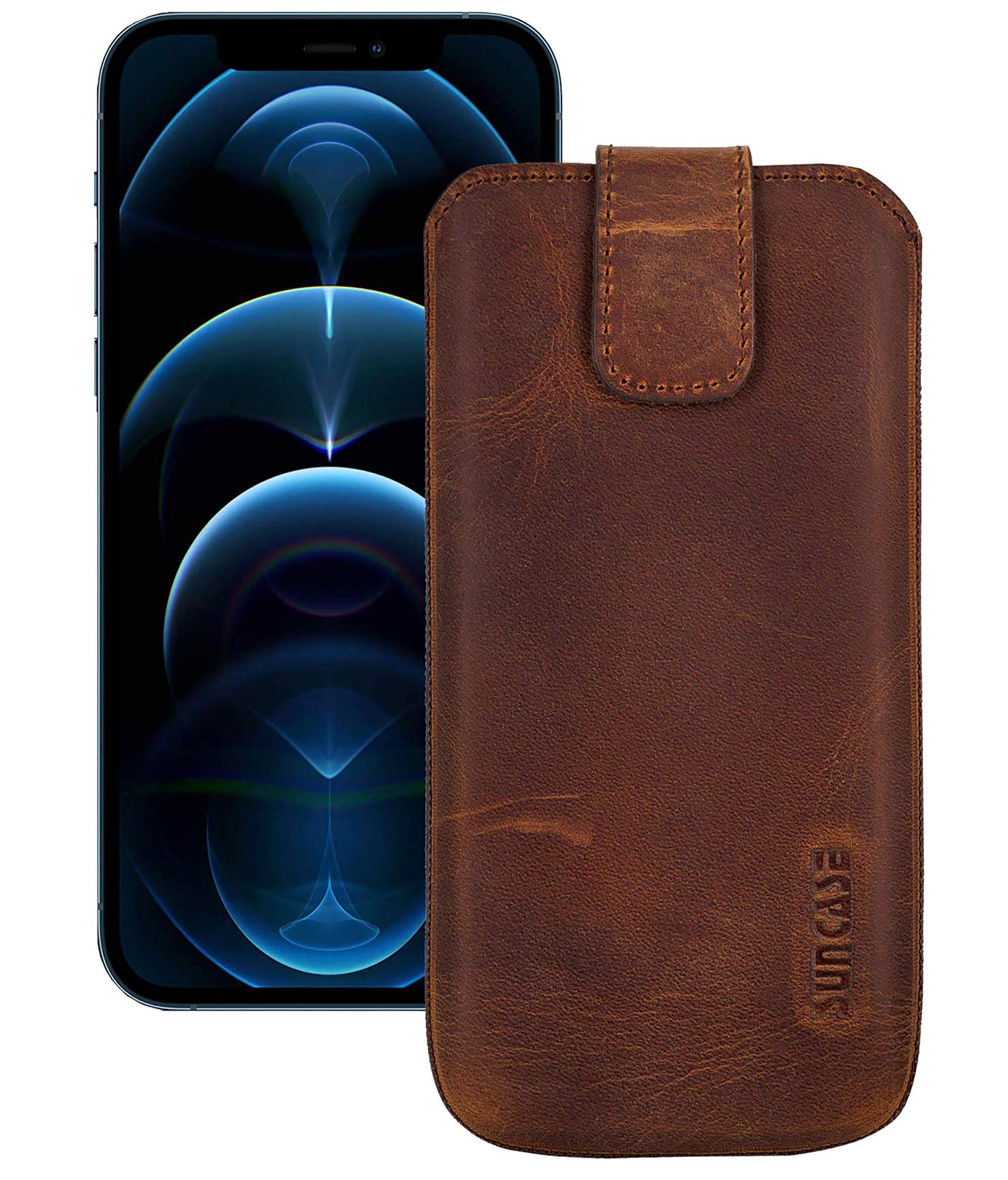 Case compatible with iPhone 12 Pro Max (6.7") case with ADDITIONAL case/shell/bumper flap with pull-out function cell phone case leather case protective case in antique coffee