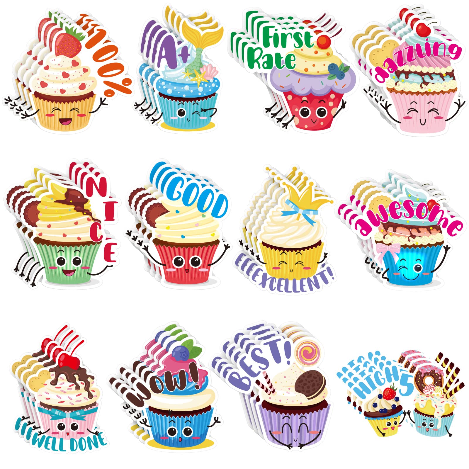 Photo 1 of Jetec 300 Pcs Scratch and Sniff Sticker for Kids Smelly Scented Motivational Reward Stickers Teacher Incentive Positive Decal for Student Classroom Chart School Supplies(Dessert)