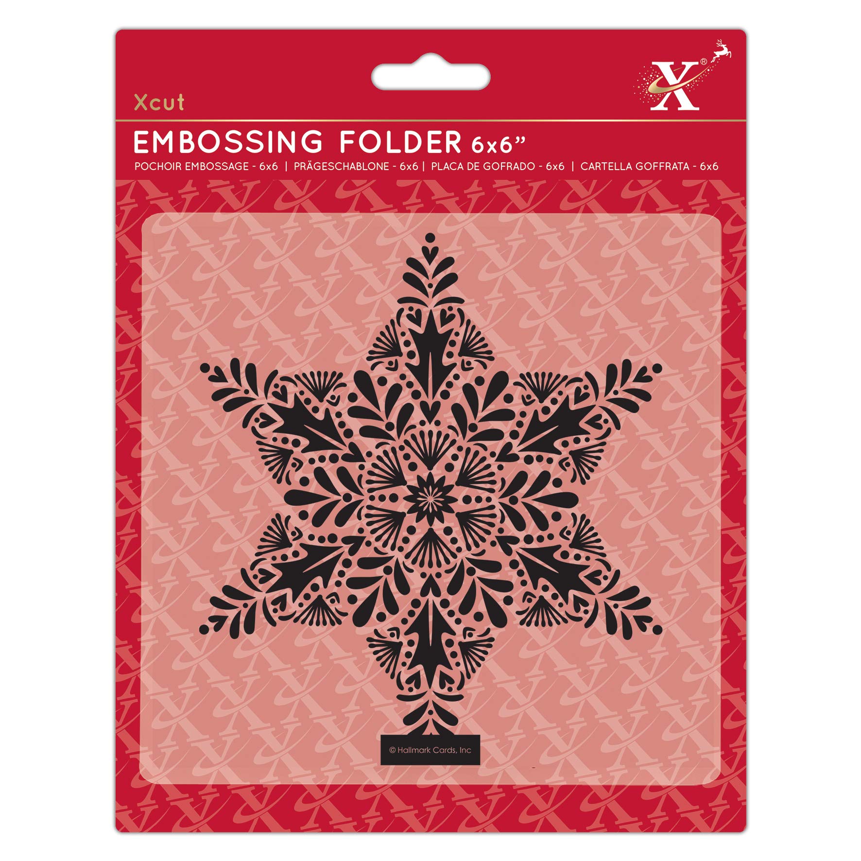 Xcut 6x6" Foliage Star Embossing Folder, DIY Arts & Craft Accessories, Card Making Supplies, Embossing Decoration, Scoring Supplies & Crafting Tool Accessories, Scrapbooking, Embossing Ink Pads