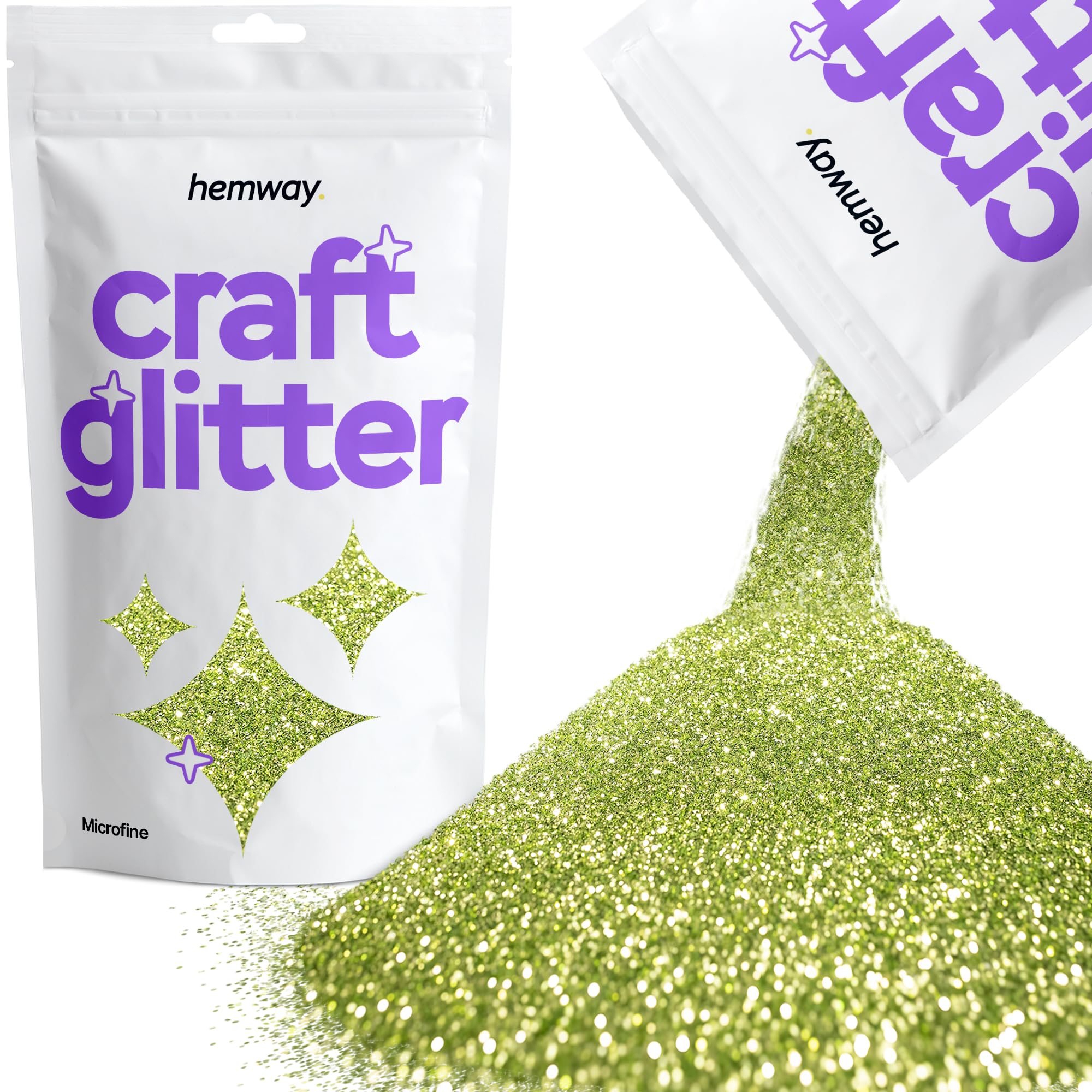 Hemway Craft Glitter Olive Green 100g Microfine Glitter for Crafts, Resin, Cosmetic, Nail, Face, Body, Festival, Tumblers, Art, Candle, Crafting