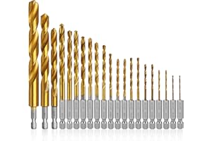 21 Pcs Titanium Coated Twist Hex Shank Drill Bit Set for DEWALT 1361