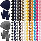 JaGely 180 Pcs/ 90 Set Kids Beanie and Gloves Bulk Operation Christmas Gift Warm Unisex Winter Pack for Donation Homeless