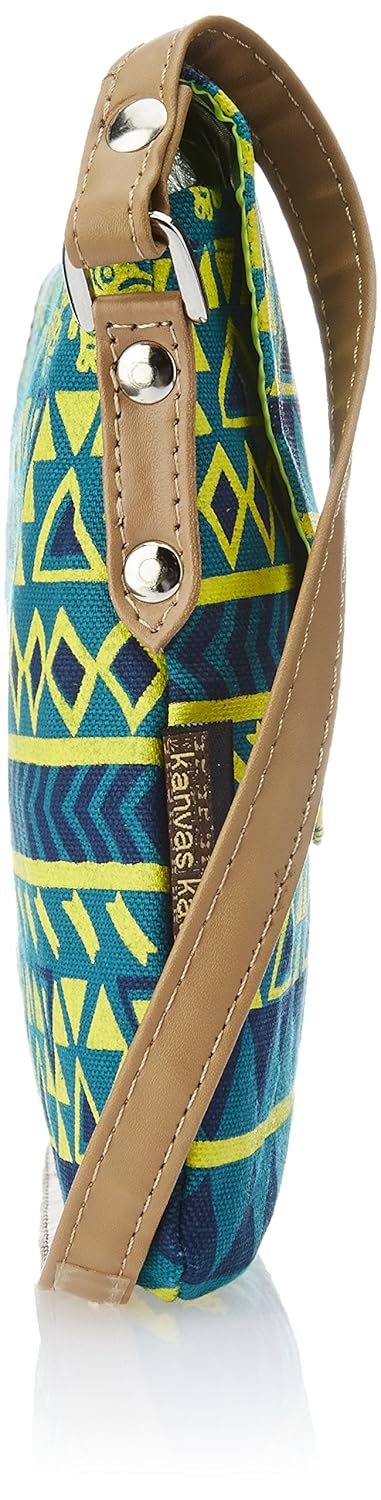 kanvas katha women's sling bag (aqua) (kkpus002aq)