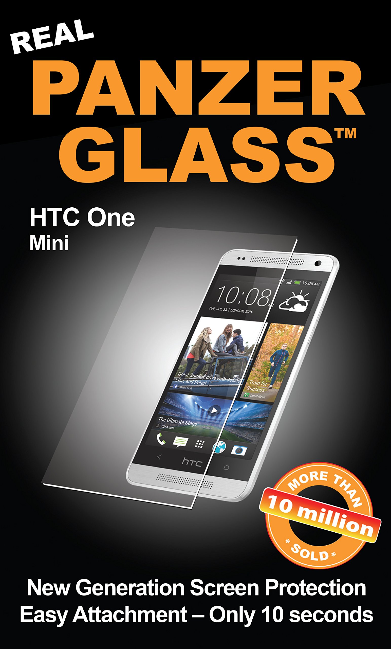 PanzerGlass Protective Anti Scratch Fluid Resistant Glass Screen Protector Shield for HTC One Mini,PG1073