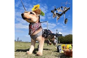 CEILYEON Dog Wheelchair for Front/Back Legs,Lightweight Aluminum Frame with Handle,Extended Leg Straps,Fits Pugs,French Bulldogs, Schnauzers (M) /Dachshund,Corgi,and West Highland White Terrier (L)
