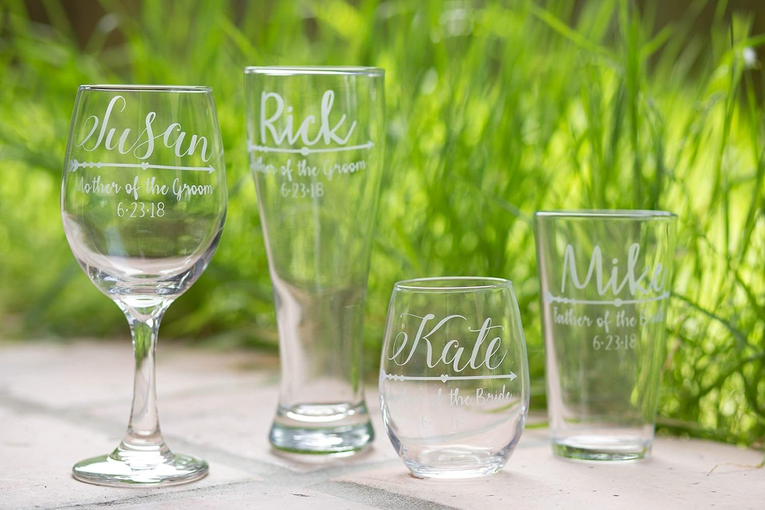 Amazon Com Boho Wedding Arrow Glasses Mother Of Bride Wine