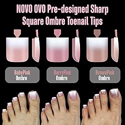 NOVO OVO Ombre French Tip Press on Toe Nail