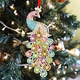 SICOHOME Peacock Christmas Ornaments - Colorful Peacock Ornaments for christmas tree Hanging Christmas Ornaments Peacocks Decorations Keepsake Gifts for Women Girls