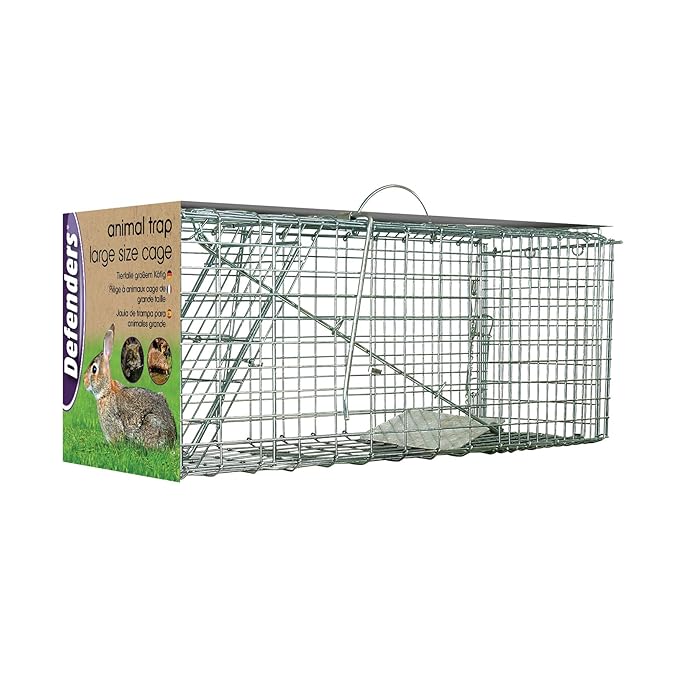 Defenders Animal Trap Cage (Easy to Set Humane Trap for Rabbits, Cats