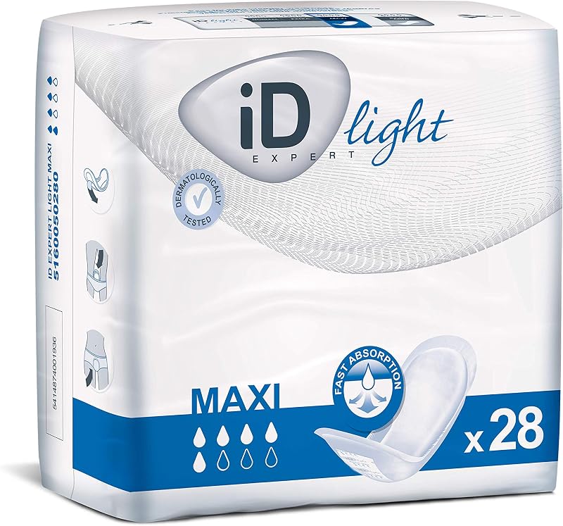 ID Essential Light Super Incontinence Pads Fast Absorbing Disposable Pads 28