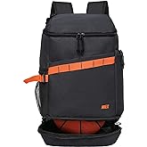 MIER Basketball Backpack with Shoes Compartment Ball Holder Large Sports Equipment Back Pack for Men Women Gym Travel 35L