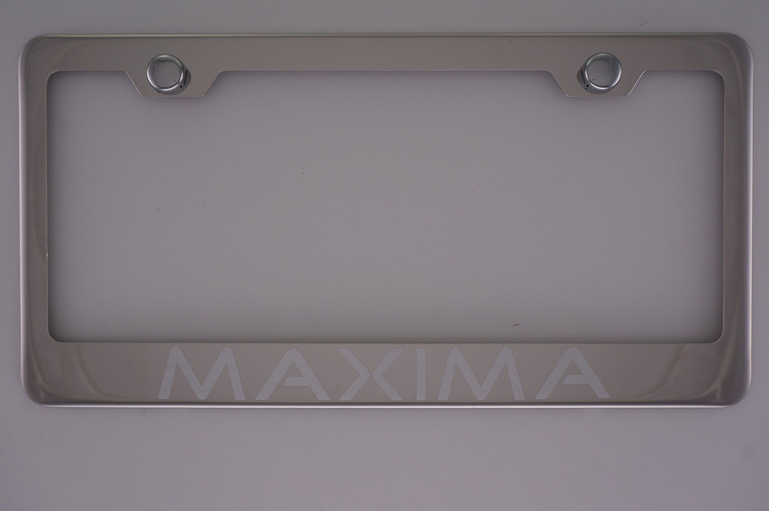 Nissan Maxima Chrome License Plate Frame with Caps