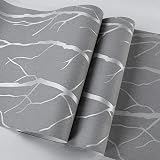Trafagala Non-Woven Silver Grey Wallpaper 3D Embossed Striped Glitter view 4