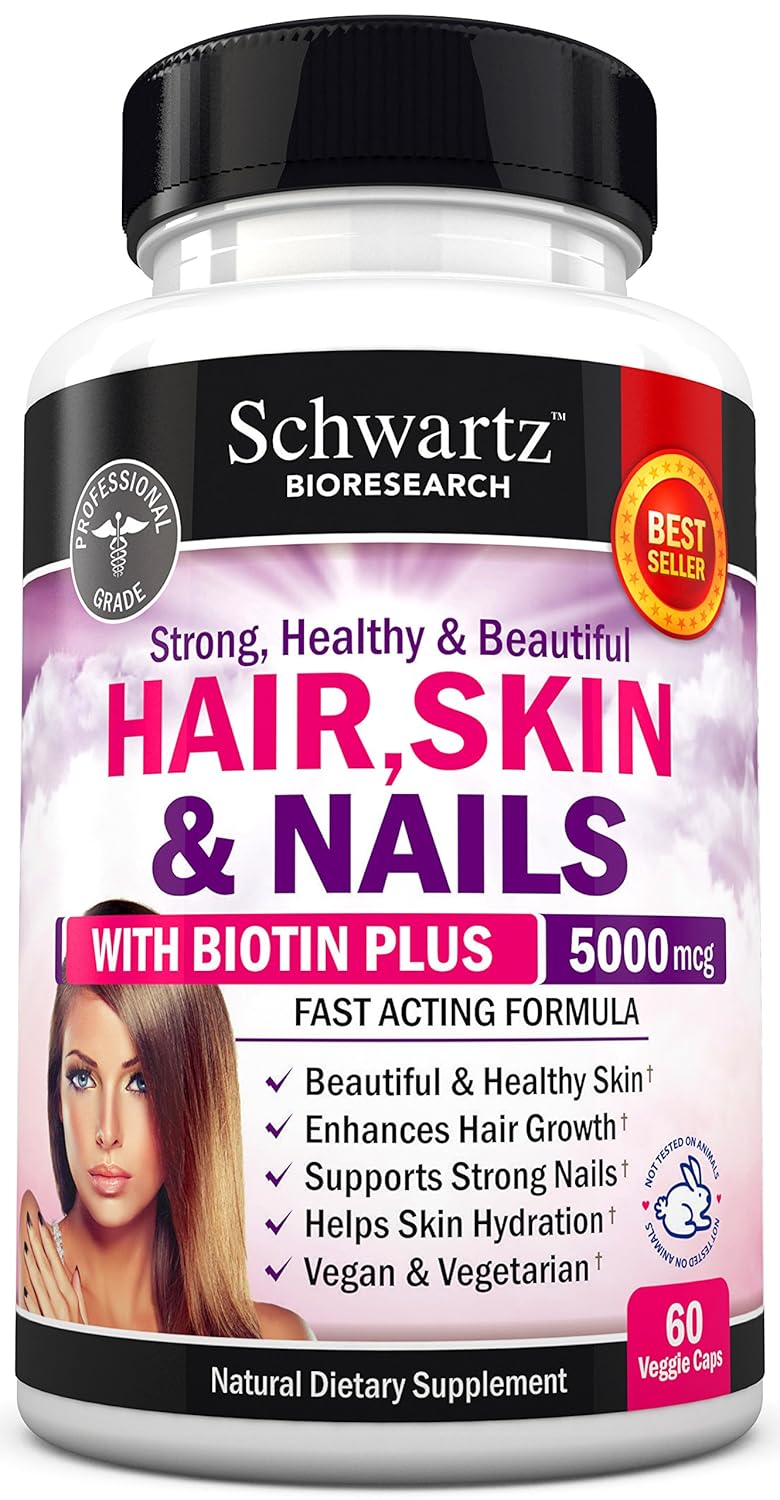 Hair Nails Vitamins Biotin 5000 For Hair Growth Glowing Skin