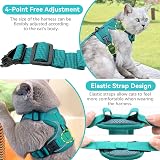 Grantop Cat Harness and Lead Set Adjustable Reflective Lake Blue M view 6