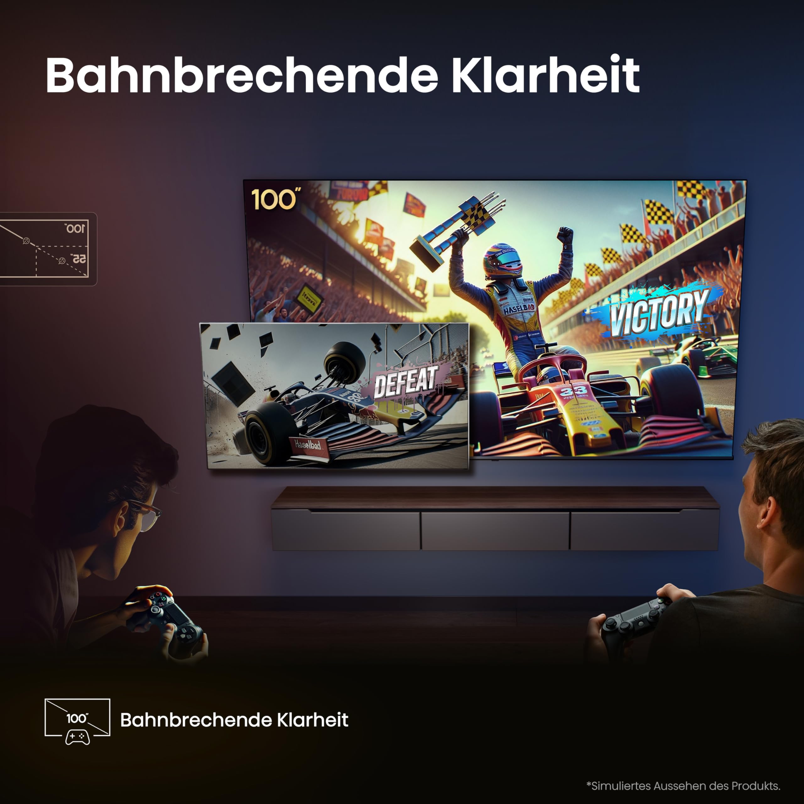 Hisense 100E7NQ 254 cm (100 Zoll) Fernseher, 4K UHD, QLED, HDR10, HDR10+ decoding, HLG, Dolby Vision Atmos, 144Hz VRR, Smooth Motion, Bluetooth, Alexa Built-in, VIDAA Voice, Schwarz [2025]