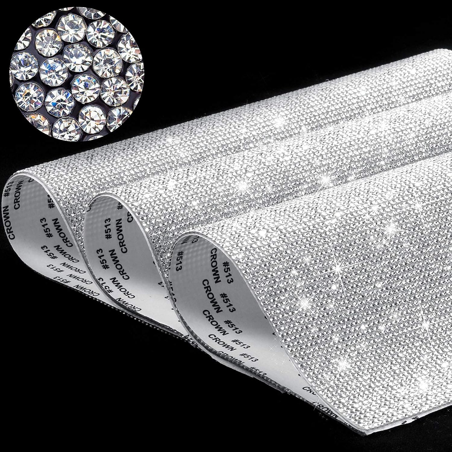 36000 Pieces Bling Bling Crystal Rhinestones Sticker DIY Car Decoration Sticker Self-Adhesive Glitter Rhinestones Crystal Gem Stickers for Car and Present Decoration 9.4 x 7.9 Inch (Clear)