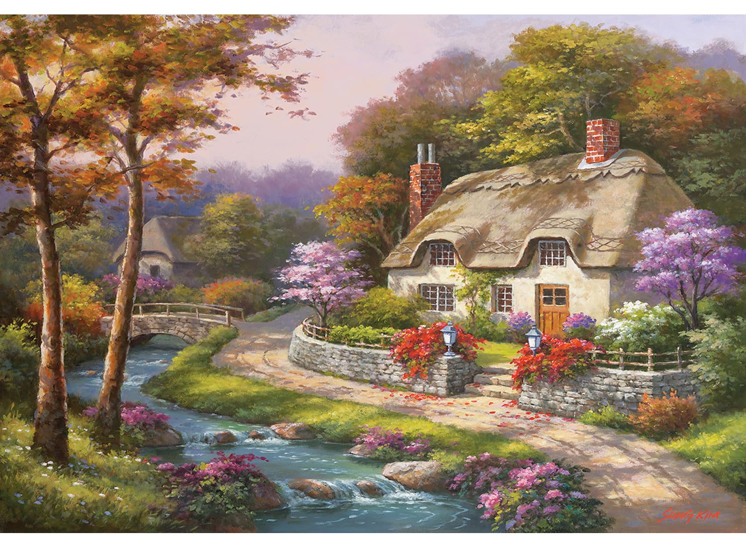 Anatolian 500 piece jigsaw puzzles - jigsaw puzzles for adults 500 pieces SPRING COTTAGE is ideal as gifts for the whole family and the jigsaw 500 pieces for adults is made of ESKA BOARD