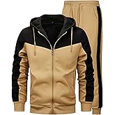 AIELVIN Men's 2 Pieces Tracksuit for Men Full Zip Jogger Sports Suit Gym Training Sweatsuits