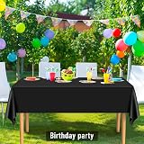 PLULON 15Pcs Black Plastic Table Cover 137 x 274 cm Rectangular Party Tablecloth view 4