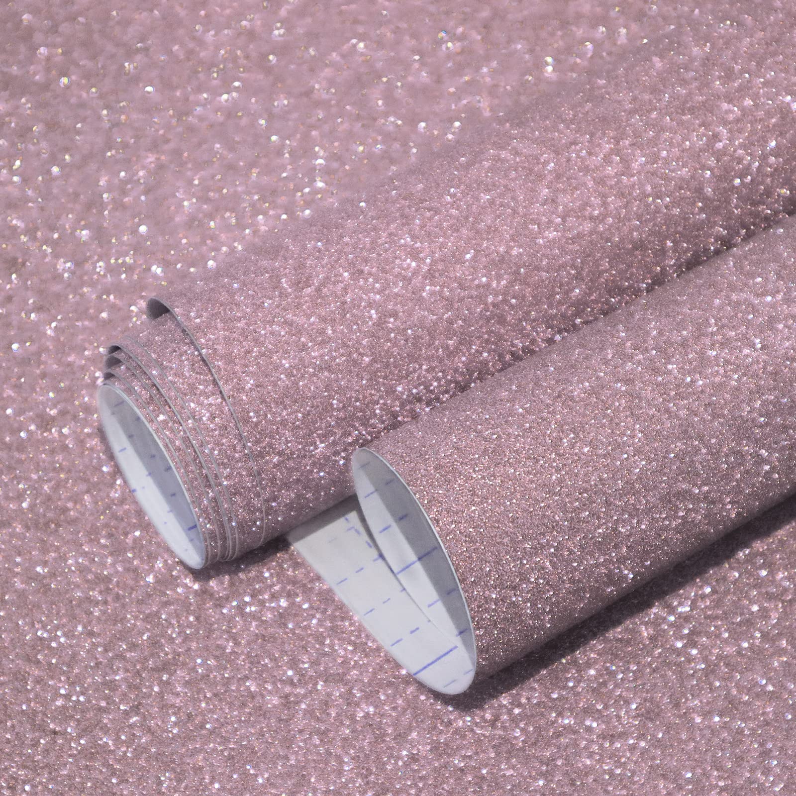 Photo 1 of Kitico 17.7"x78.7"Light Pink Glitter Contact Paper Light Pink Glitter Self Adhesive Wallpaper DIY Creative Decorative Paper for Wallpaper Shelf Drawer