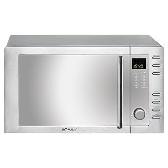 Bomann MWG 2281 H CB Mikrowelle mit Grill und Heißluft / 800 Watt / 23 Liter / Edelstahlgehäuse