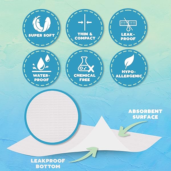 KINDERSENSE® DISPOSABLE CHANGING SHEETS FOR BABY DIAPER (125 SHEETS) | THIN PORTABLE CHANGING PAD LINERS (23″ X 17.5″) | PAPER TOP LAYER – WATERPROOF BOTTOM LAYER | LEAK PROOF INFANT CHANGING MAT