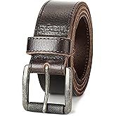 Wrangler Men's Pebble Leather Belt, 38mm Roller Buckle Casual Everyday Belt for Jeans, Gift for Men
