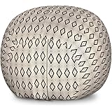 Ambesonne Abstract Storage Toy Bag Chair, Nested Outlines of Geometric Tribal Rhombus Like Pattern, Stuffed Animal Organizer 