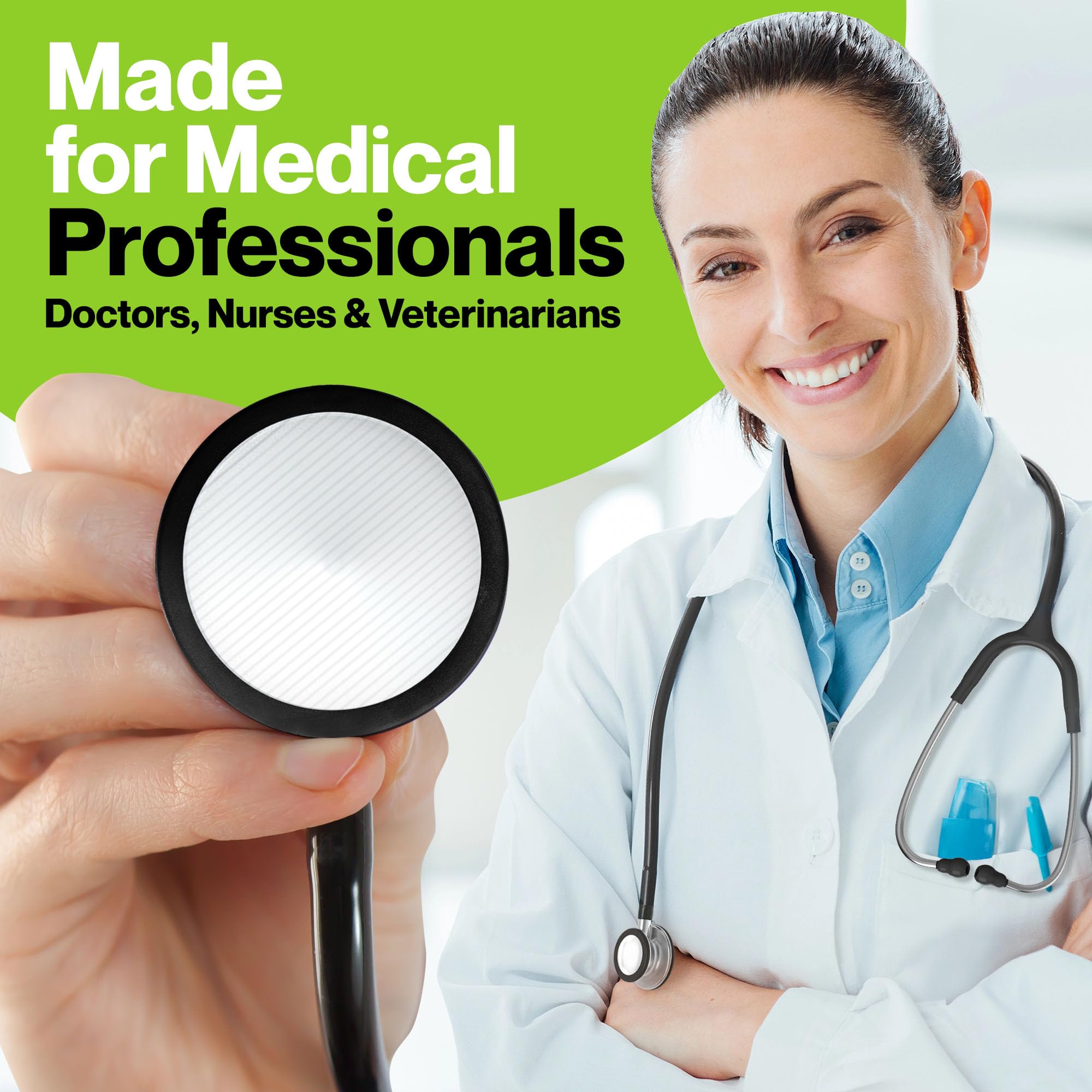 Durabasics Classic 3, Cardiology 3 & Cardiology 4 Accessories Kit for Littmann Stethoscope Replacement Parts & Littmann Stethoscope Parts - Fits Classic III, Cardiology III & IV - Black