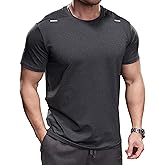 AhaAha Selected Softest Quick Dry Short Sleeve Crew Neck Men's T-Shirt Utmost Breathable Comfort Moisture Wicking Tee