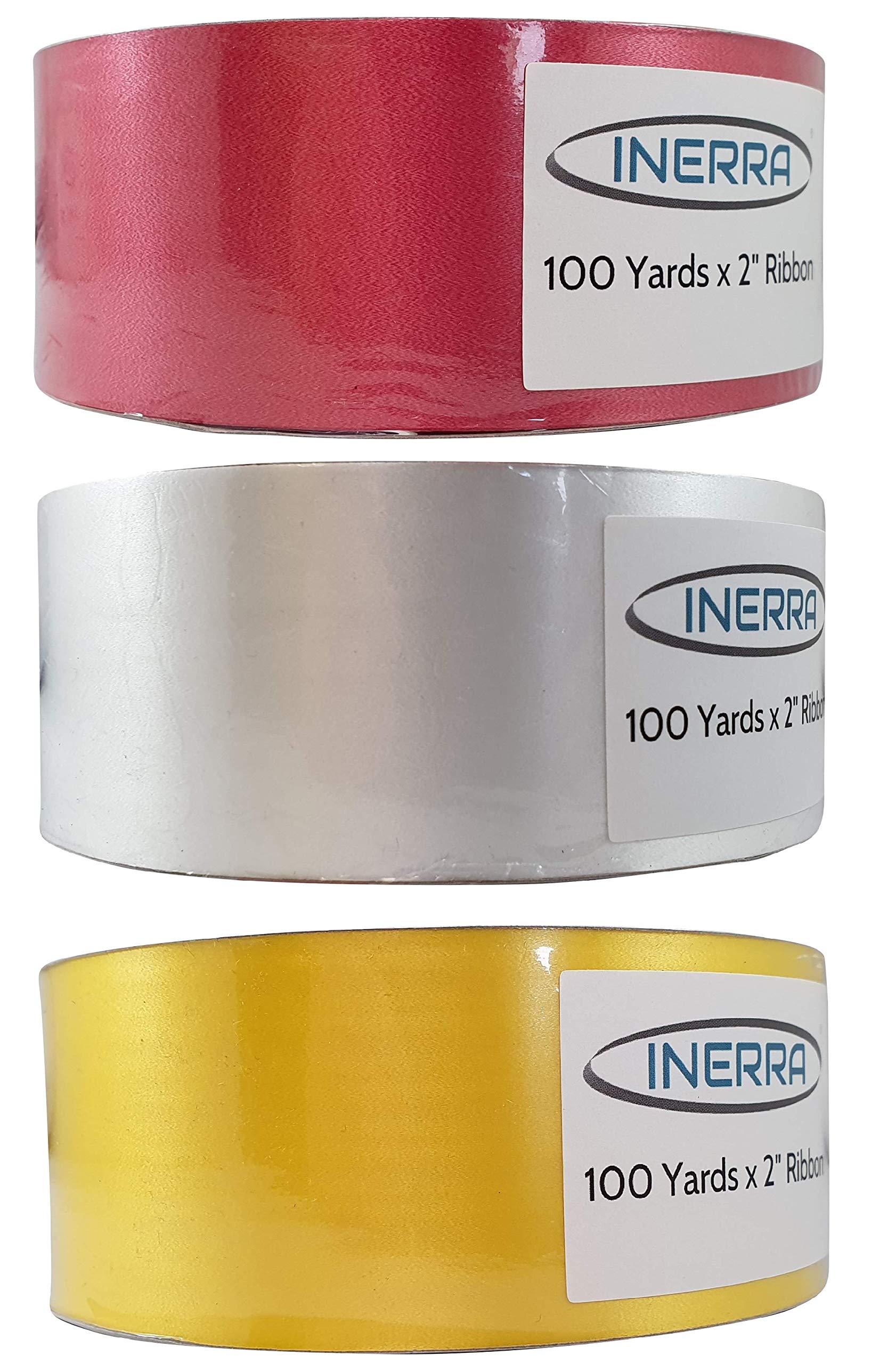 INERRA Ribbon Multipack - 3 x 100 Yard Rolls (Red, White and Yellow)