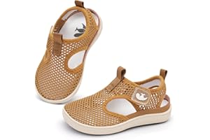 JOINFREE Toddler Water Shoes Boys Girls Wide Toe Box Barefoot Kids Sandals Quick-Dry Mesh Aqua Sneakers Non-Slip Closed Toe B