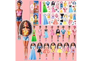 THILDANI Magnetic Paper Dolls Magnetic Dress Up Paper Dolls Magnet Princess Dress Up Paper Dolls Travel Activities Road Trip Car Ride Learning Created Imagine Set Birthday Gift for Girls 3+ (G Set)