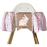 UOAOU Some Bunny Is One High Chair Banner - Some Bunny Is One Decoration,Bunny 1st Birthday Party Decorations,Bunny 1st Birthday High Chair,Bunny Easter Decor, gold