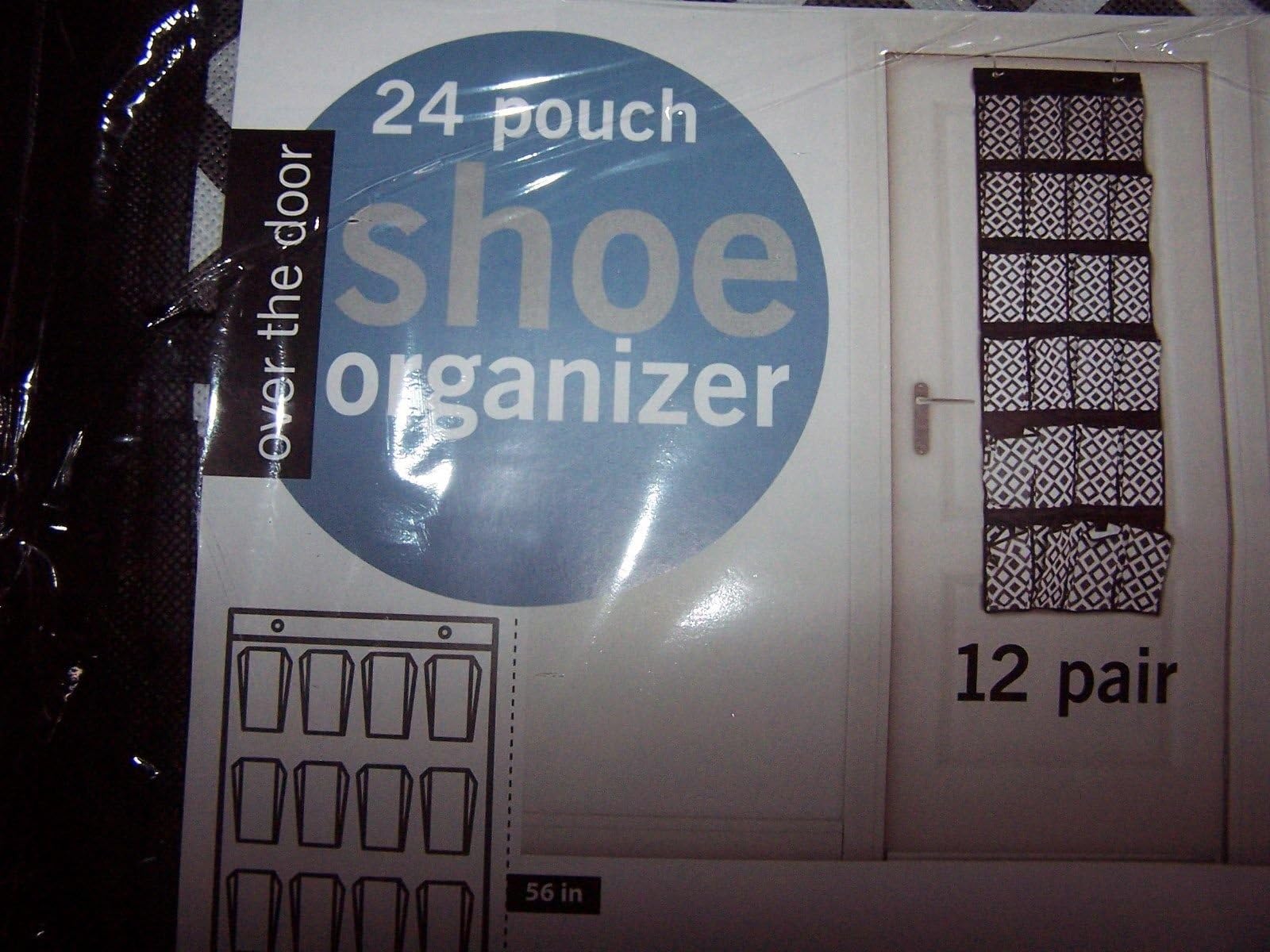 24 Pocket Over The Door Hanging Shoe Rack Organizer Storage Wall Closet Hanger !