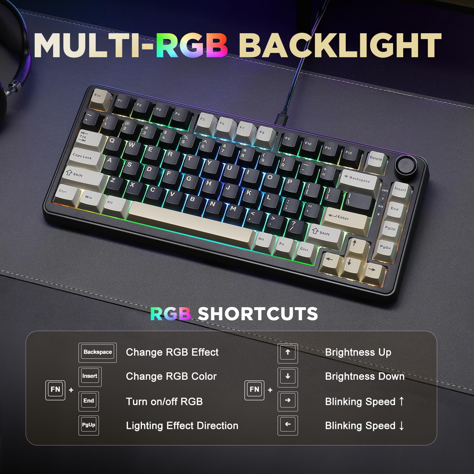 Mua YUNZII B75 Mechanical Keyboard,75% Layout with Knob,Hot Swappable ...