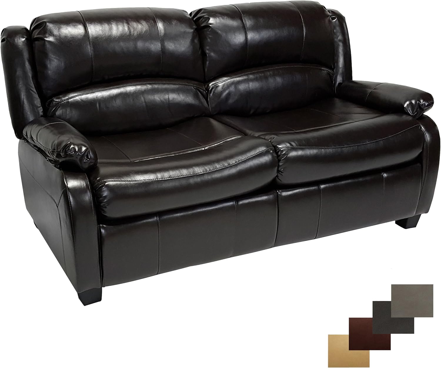 RecPro Charles 65" RV Sofa Sleeper w/Hide A Bed Loveseat Espresso RV