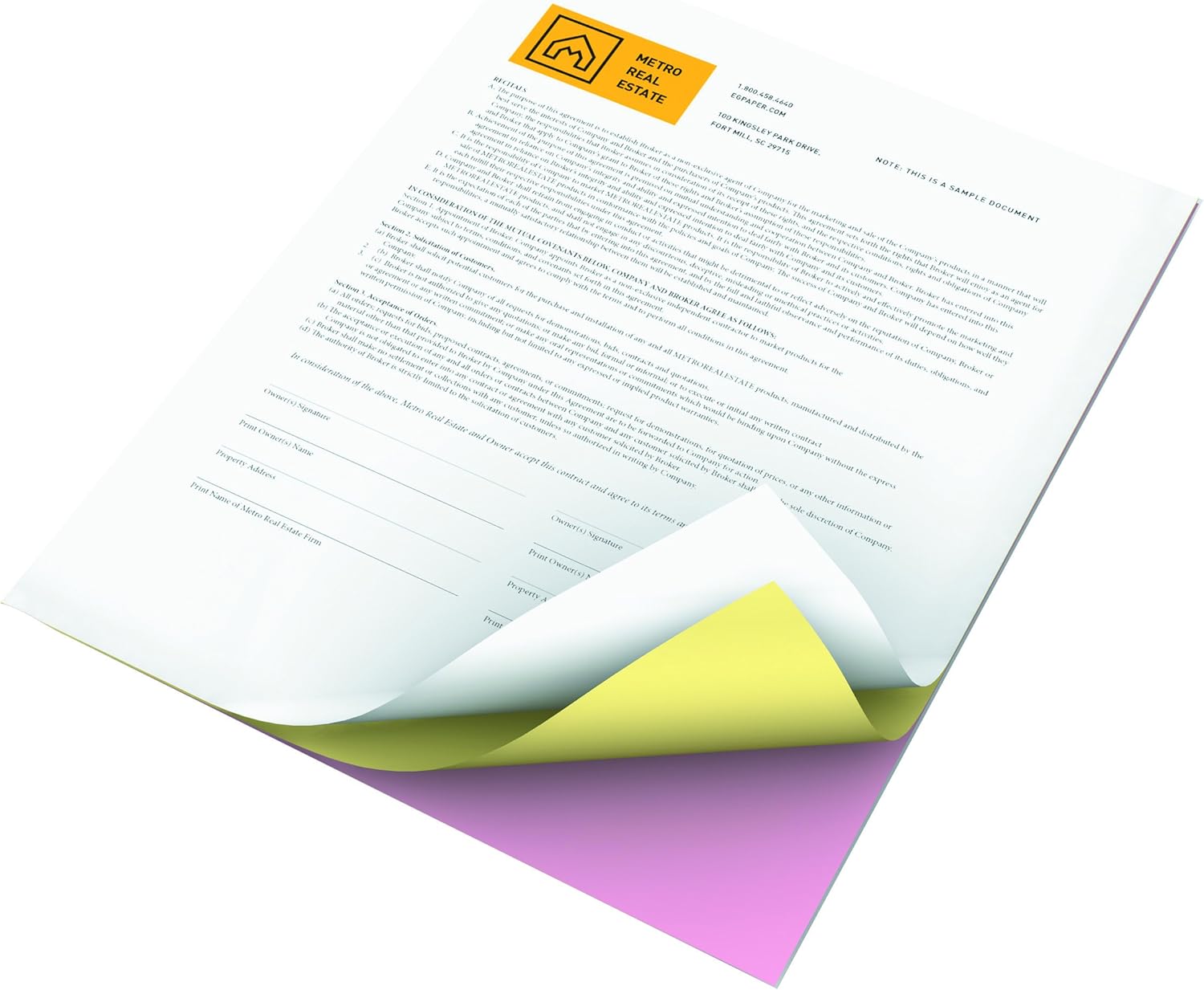 Xerox 3R12425 Revolution Digital Carbonless Paper, 8 1/2 x 11, White/Canary/Pink (Case of 5000 Sheets) : Carbonless Copy Paper : Office Products