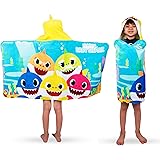 Franco Kids Bath and Beach Soft Cotton Terry Hooded Towel Wrap, 24" x 50", Baby Shark
