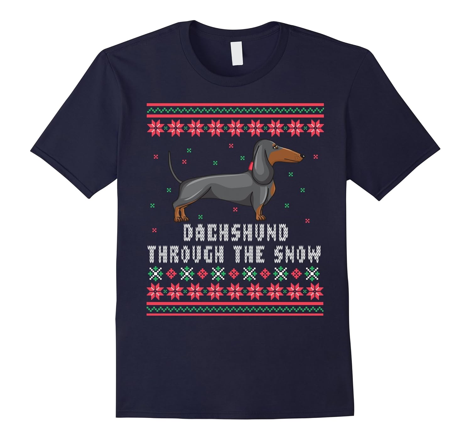 Dachshund Through The Snow Ugly Xmas T-Shirt-ANZ