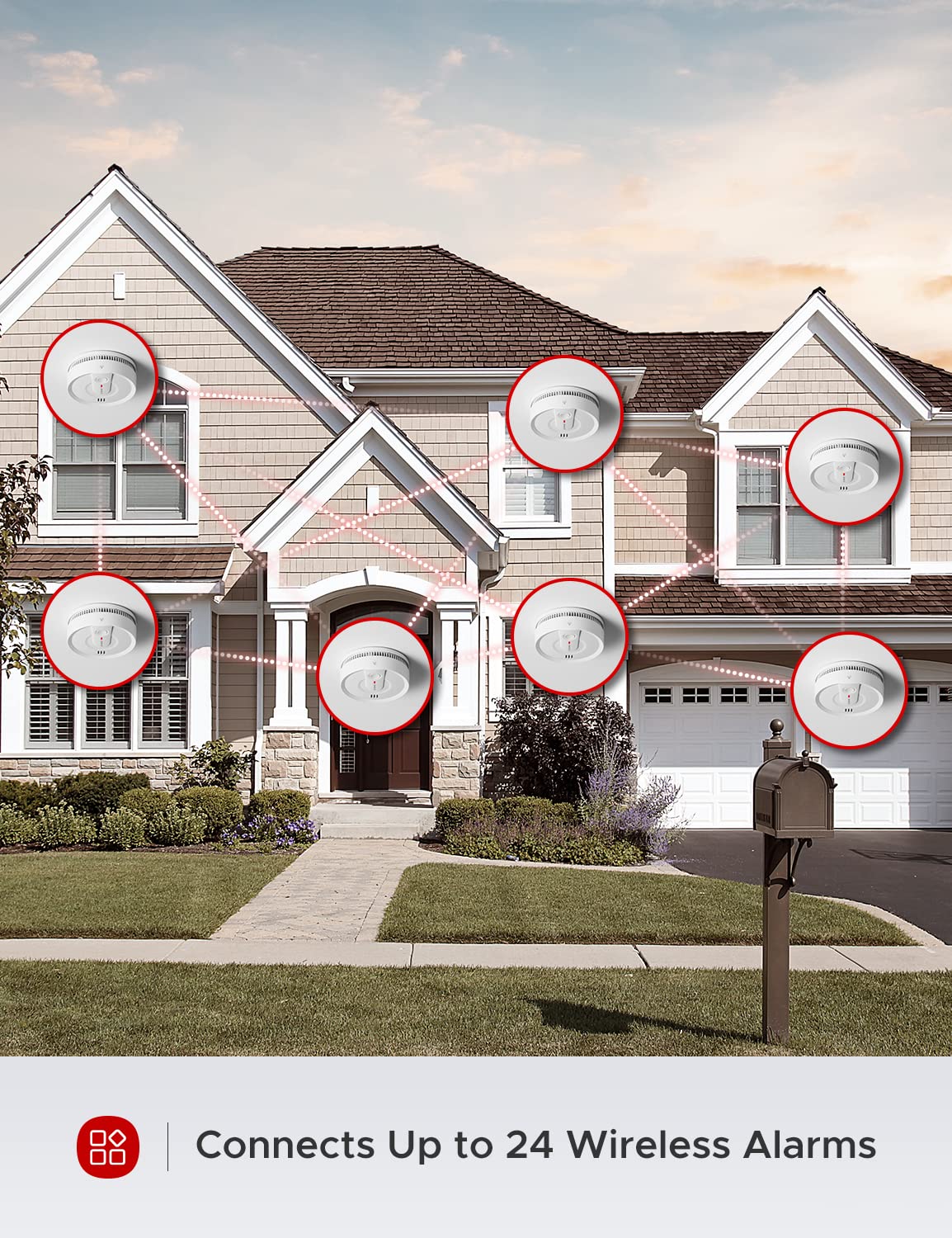 X-Sense Smoke Detector, Wireless Interconnected Smoke Alarm with 10-Year Battery Life, Wireless Smoke Detector, SD20-W, Pack of 3