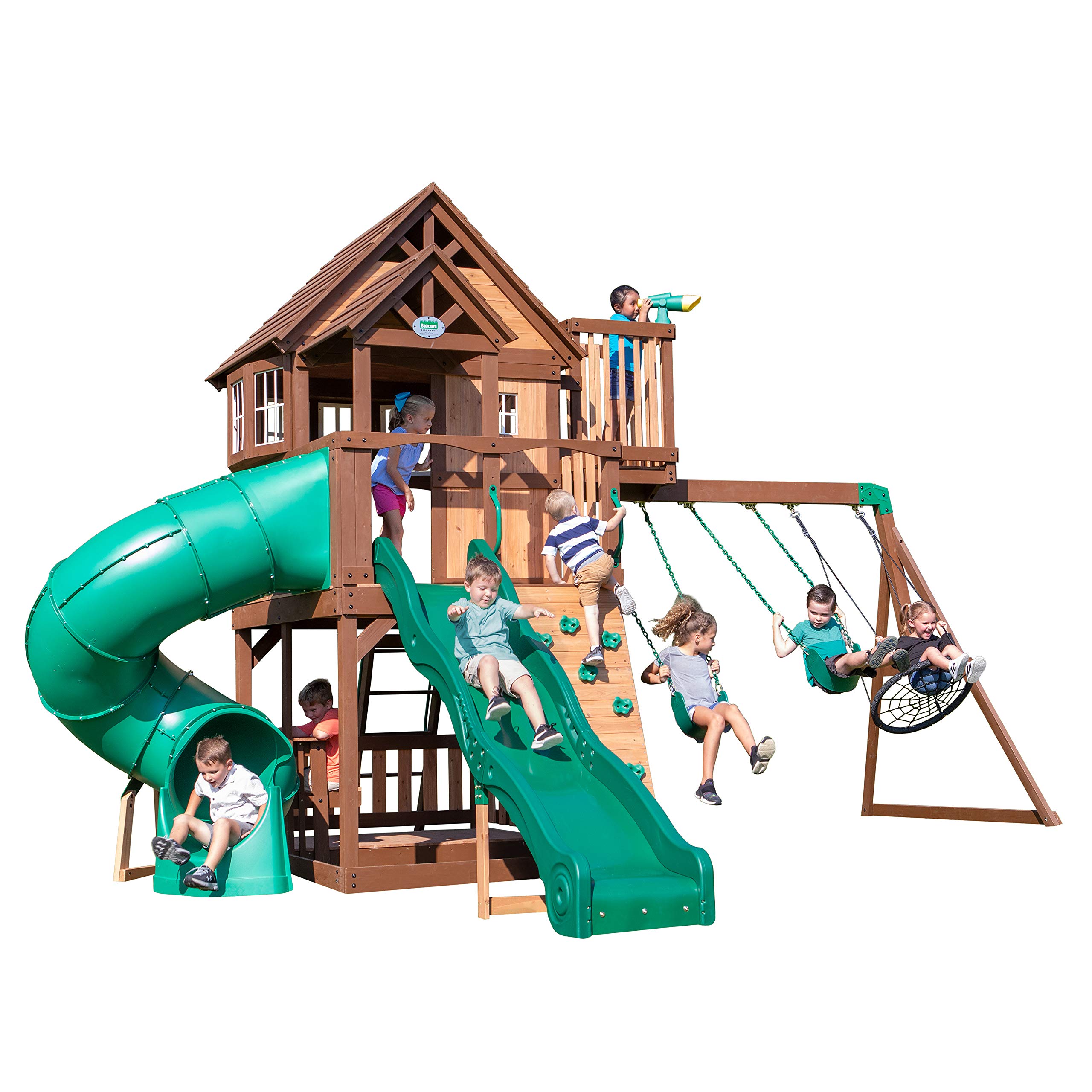 Mua Skyfort All Cedar Swing Set, Elevated Covered Wood Roof Clubhouse