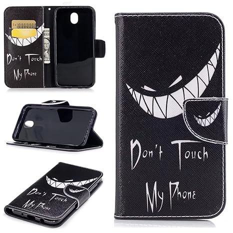 COWX Samsung Galaxy J3 2017 Hülle Lederhülle für Samsung Galaxy J3 2017 Tasche Brieftasche Schutzhülle mit Weiche Silikon Han