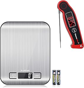 AccuWeight 211 Digital Kitchen Food Scale+ThermoPro TP19 Digital Instant Read Meat Thermometer