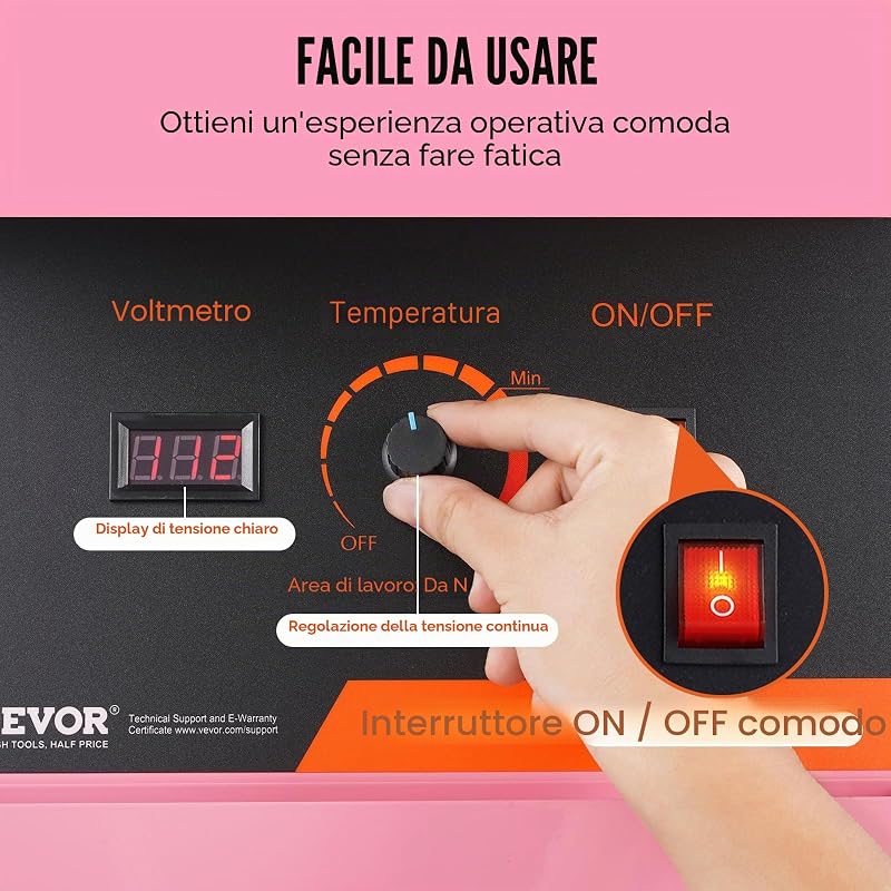 Macchina Zucchero Filato Elettrica 1000 W Macchina Zucchero Filato Commerciale, con Ciotola in Acciaio Inossidabile, Paletta per Zucchero, per Compleanno di Bambini, Feste in Famiglia, Rosa