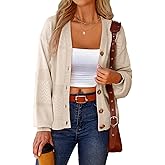 Anbech Womens Cardigan Sweater Lightweight 2026 Long Sleeve V Neck Button-Down Crochet Cardigans