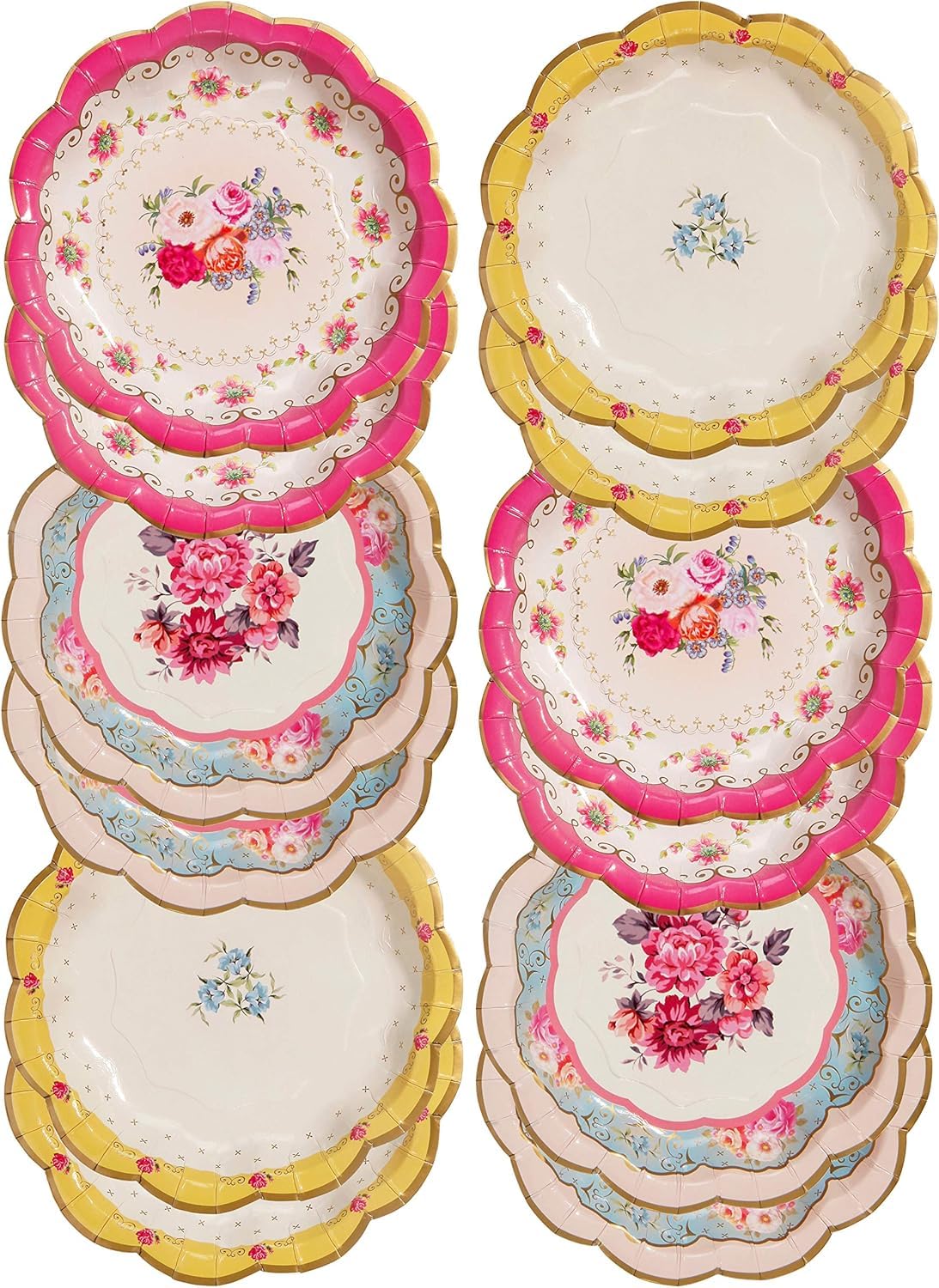 Talking Tables (17cm) Disposable Tea Party Vintage Floral Pretty Paper Plates | Truly Scrumptious Elegant Party Plates | Birthday Wedding Baby Shower Wedding Anniversary 12 count (pack of 1)