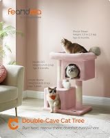 Feandrea Cat Tree Tower 84 cm Large Cat perch 56x40 cm 2 Caves PCT061P01V1 view 2